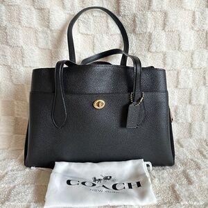 NWT! Rare! Coach Lora Carryall Women's Bag Black Pebbled Leather Tote 89486
